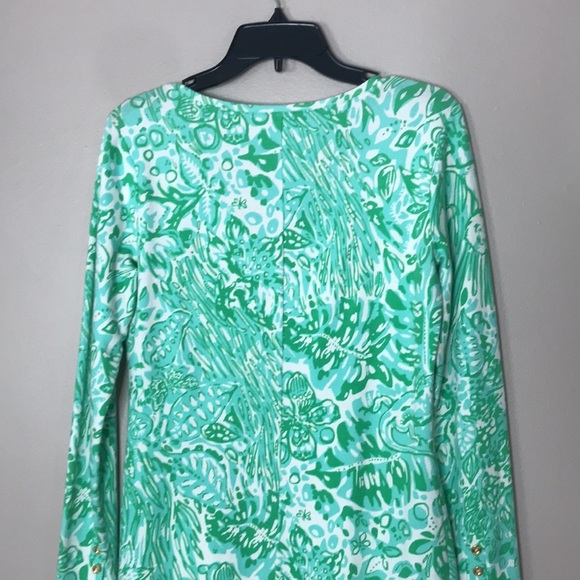 Lilly Pulitzer cotton green bungle in the jungle pullover v-neck dress small - Picture 11 of 12